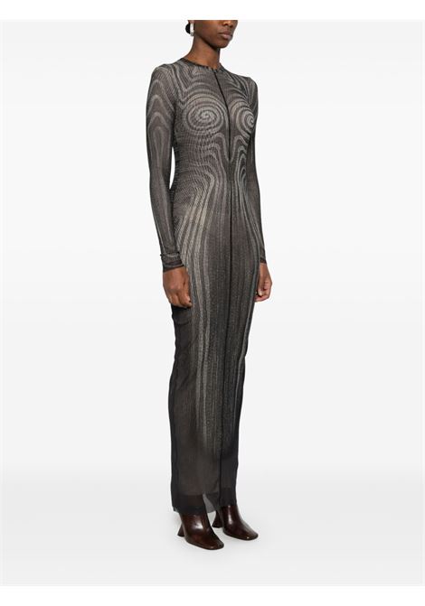 abito lungo printed spiral woman black JEAN PAUL GAULTIER | 25/34-F-RO390-T587000203